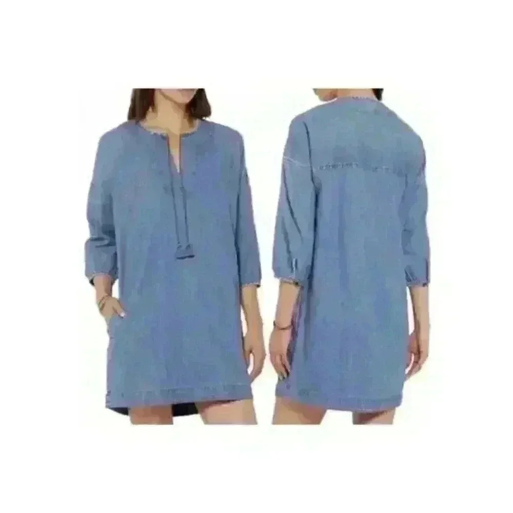 Madewell Denim Dress with Tassle Size S Small